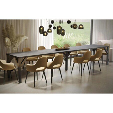 Stół rozkładany DUNAJ 130(240)x90 beton ciemny