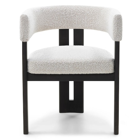 Krzesło do jadalni jasnobeżowe/czarne, bouclé Aya