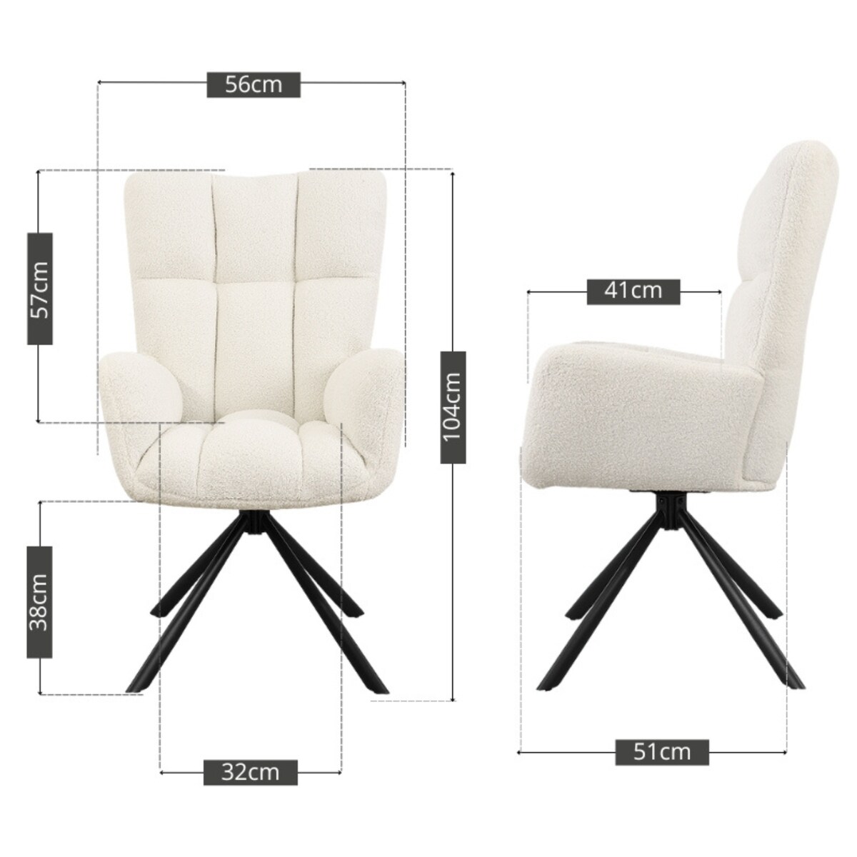 Krzesło tapicerowane obrotowe 180 do salonu jadalni nowoczesne welurowe baranek beżowy