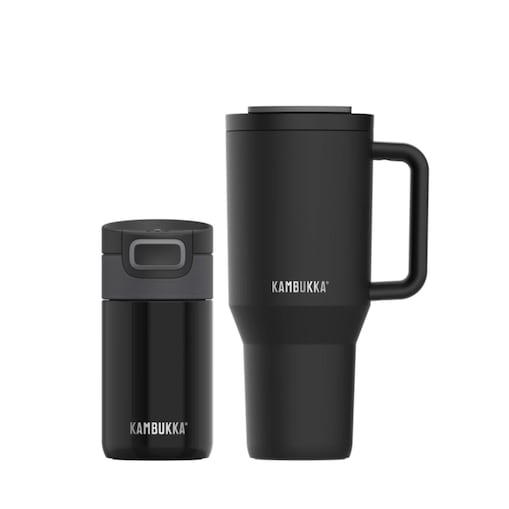 Kubek termiczny ze słomką Rio 950ml, mały kubek na kawę Etna Kambukka Dark Spark
