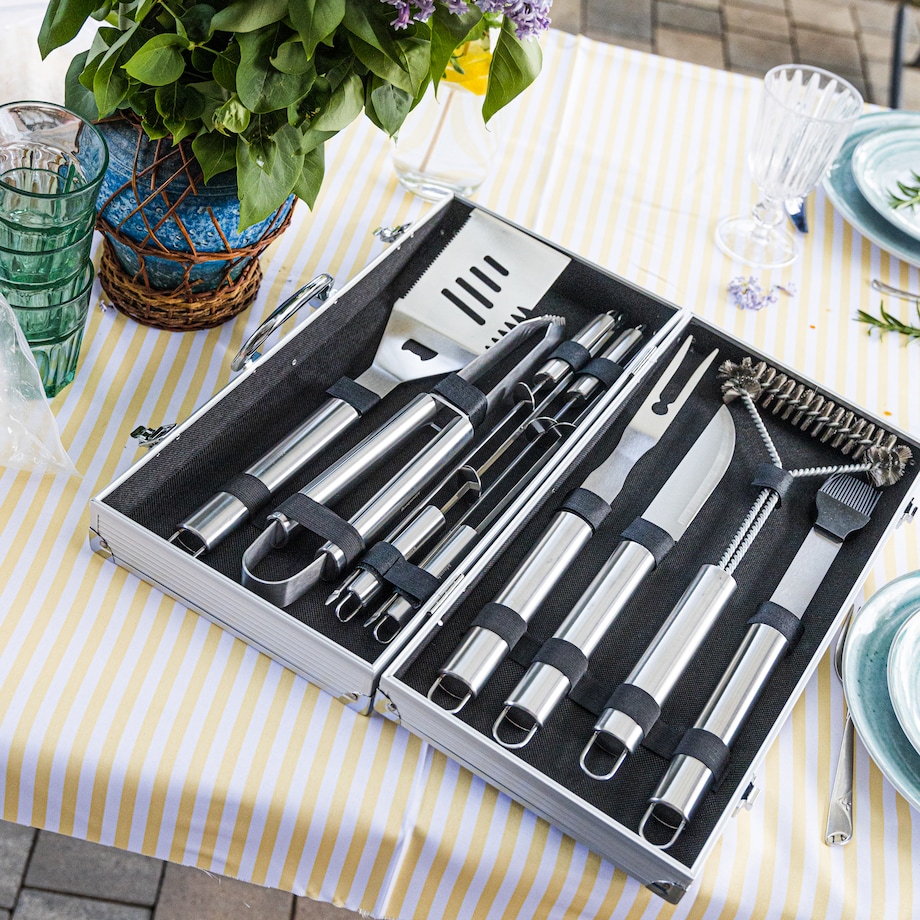 Zestaw przyborów do grilla 10 elementów narzędzia do grillowania KLAUSBERG