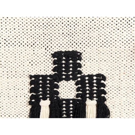 Dekoracja ścienna z frędzlami bawełniana beżowo-czarna LARKANA