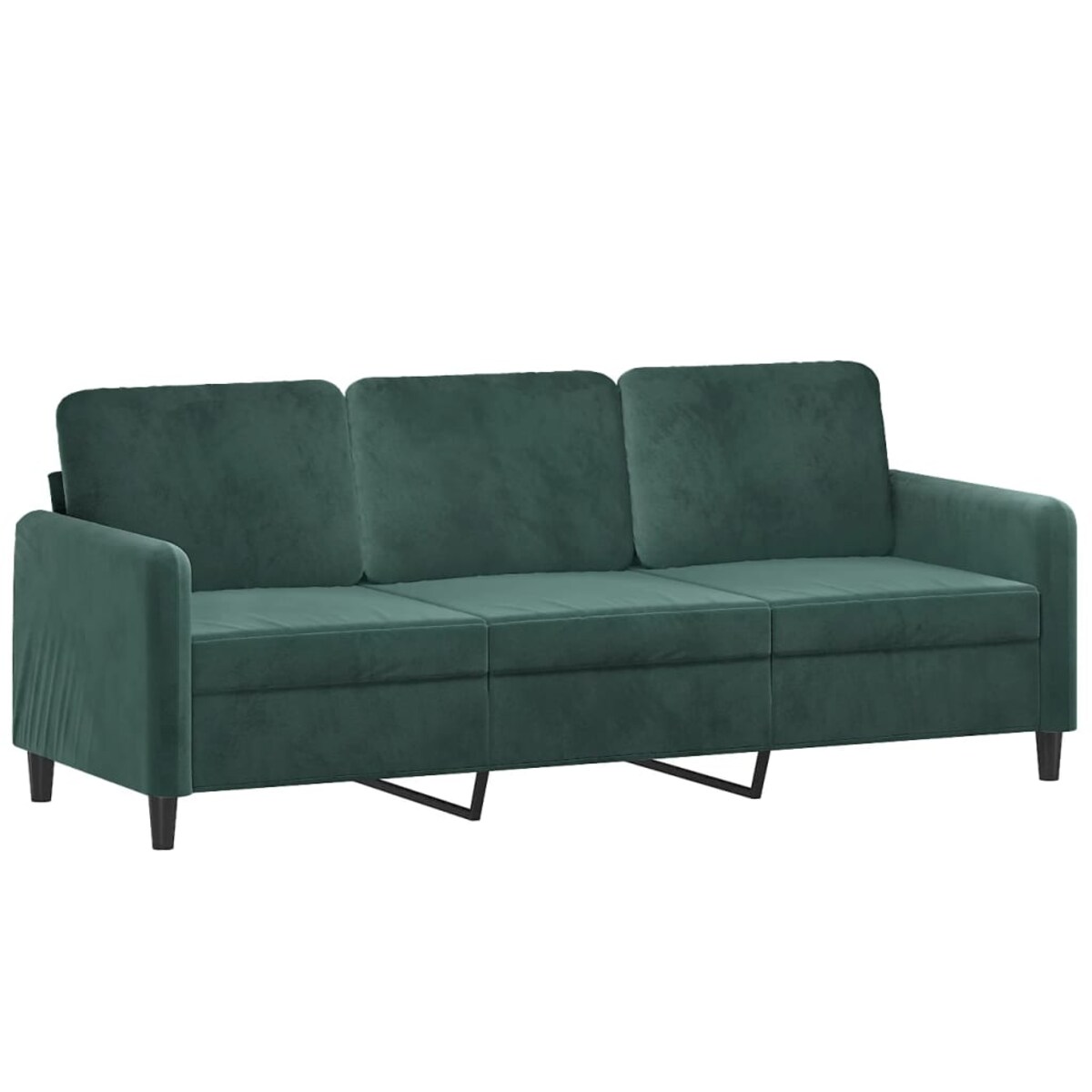vidaXL 3-osobowa sofa z poduszkami, ciemnozielona, 180 cm, aksamit