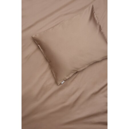 Pościel satynowa mocha 200 x 200 cm + 50 x 60 cm (2 szt)