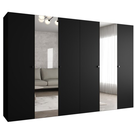 Szafa uchylna otwierana PARMA 2 300 wys. 202 cm Czarny + u. Czarny