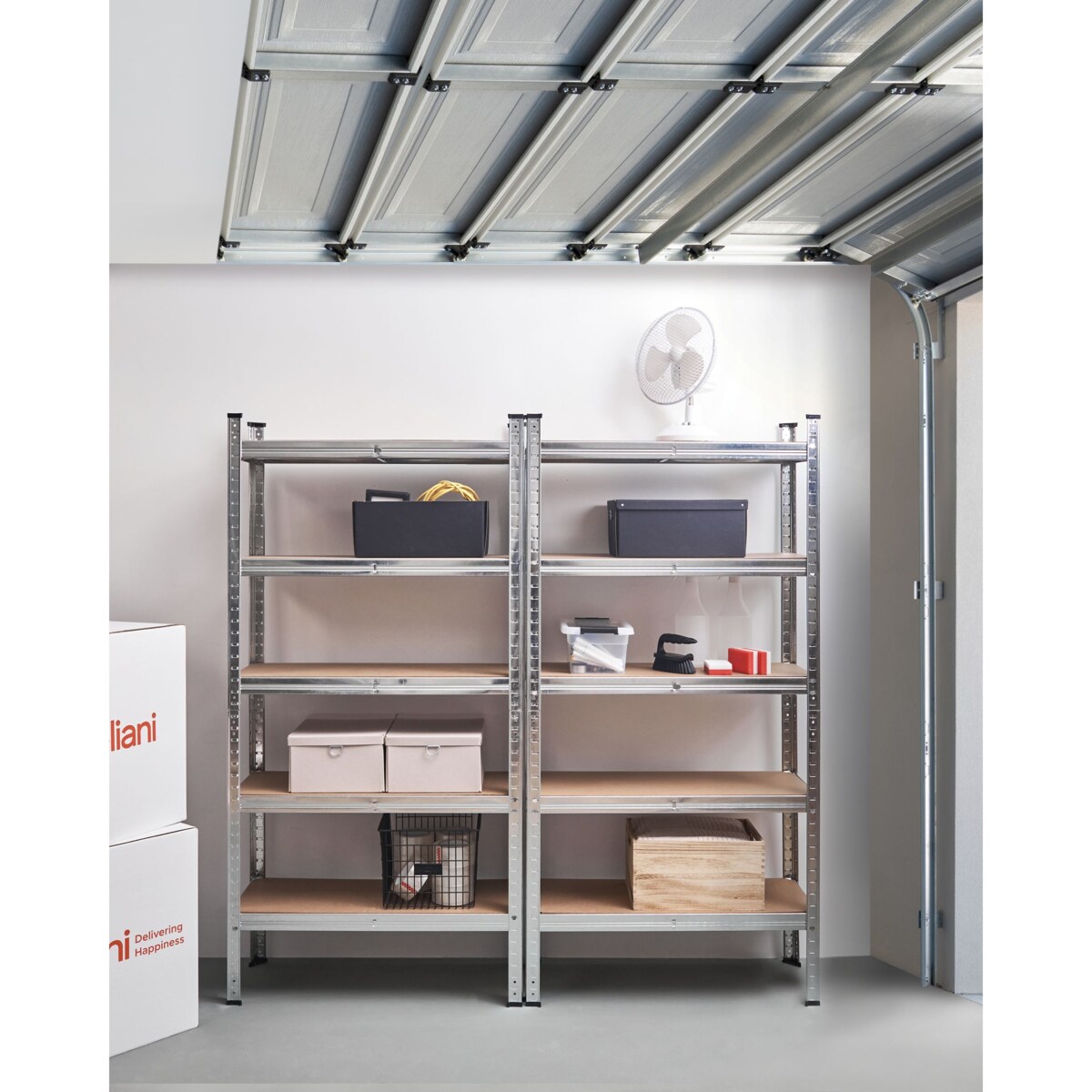 Zestaw 2 regałów z półkami XITTA Metal 75 cm 30 cm Srebrny