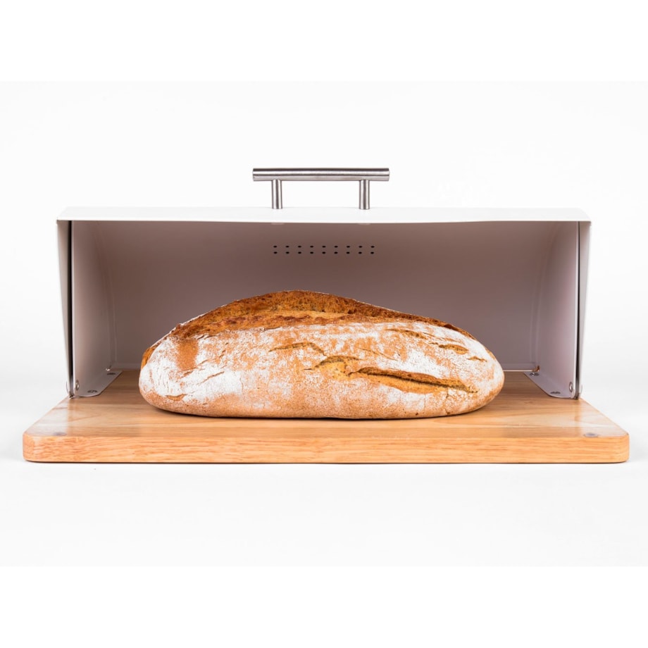 Chlebak z metalu - chlebak na drewnianej podstawie, pojemnik na chleb ZELLER