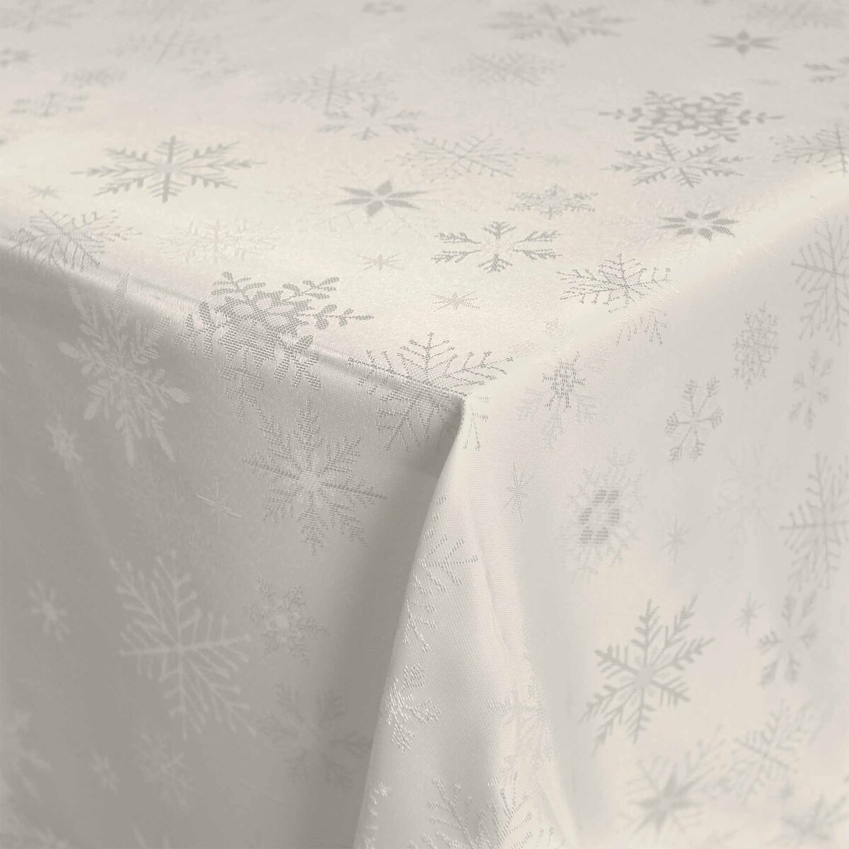 Obrus świąteczny biały 140x300 cm złoty wzór JACQUARD