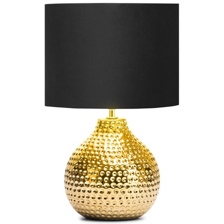 KONSIMO NIPER elegancka lampa stołowa złoto-czarny