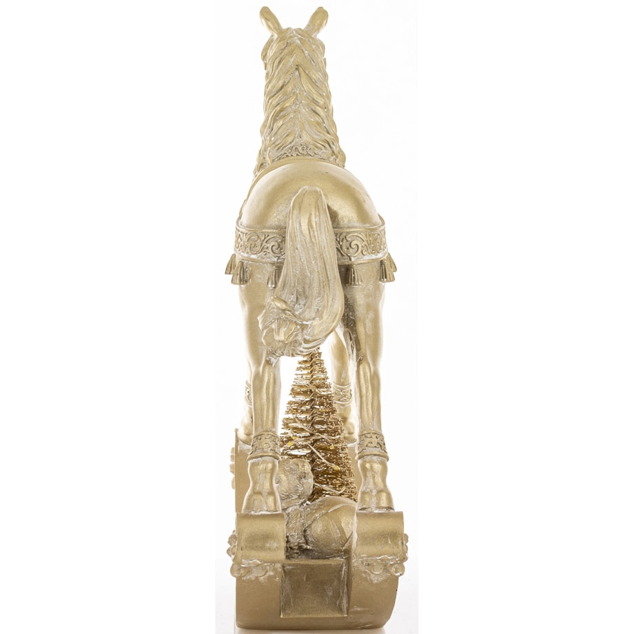 Figurka - złoty konik na biegunach LED 28,5x7,5X29 cm ORO