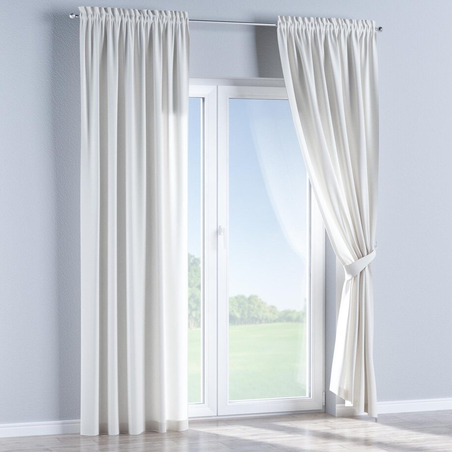 Zasłona na kanale z grzywką 1 szt. 130x245 satynowa biel