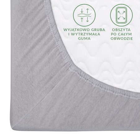 Prześcieradło jersey z gumką 60x120 kolor Popiel, Darymex
