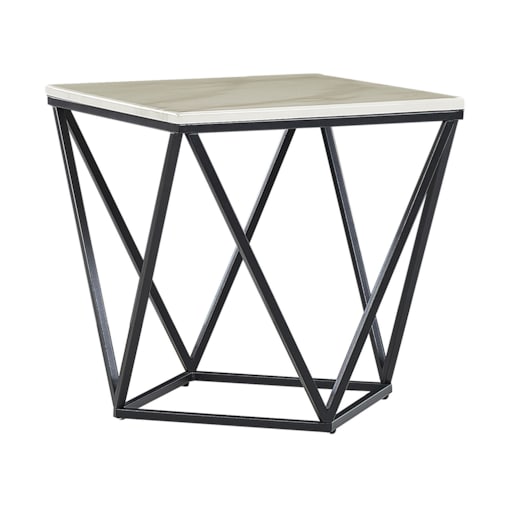 Stolik pomocniczy efekt marmuru beżowo-czarny MALIBU