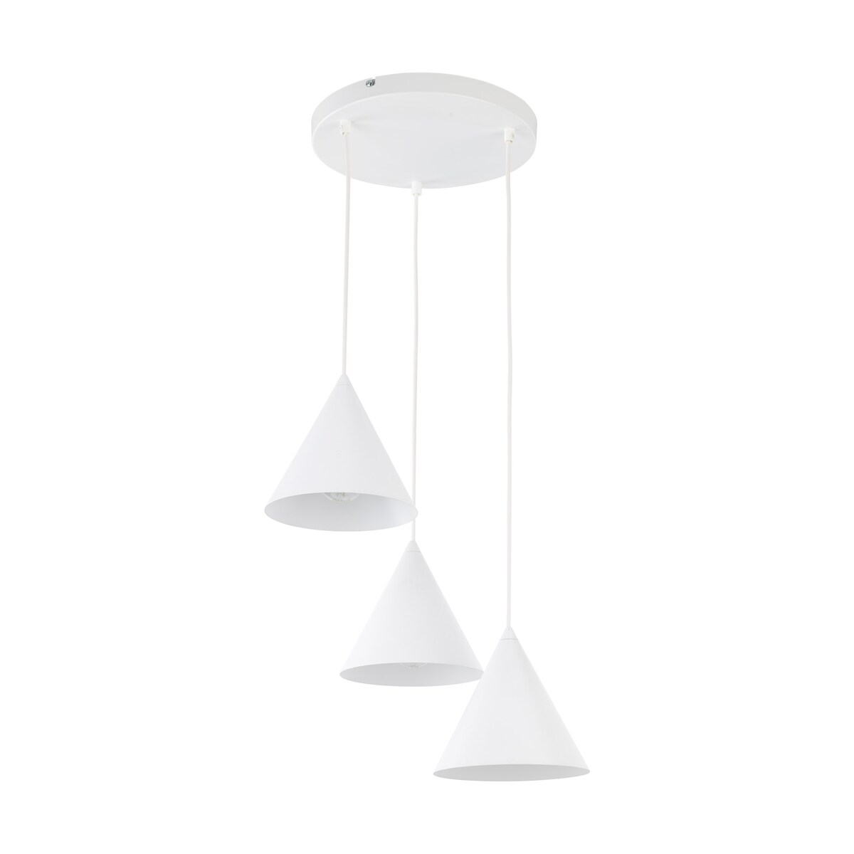 Lampa wisząca TK Lighting CONO WHITE 10012 biała 3xE27 regulowana wysokość 140 cm metalowa