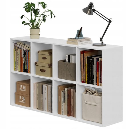 Regał otwarty komoda kostka 4x2 pojemny biały loft biurowy nowoczesny 130cm