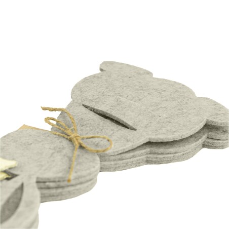 Kieszonka Etui Na Sztućce Wielkanocna Zajączek Filcowa Dekoracyjna Ozdobna Szary