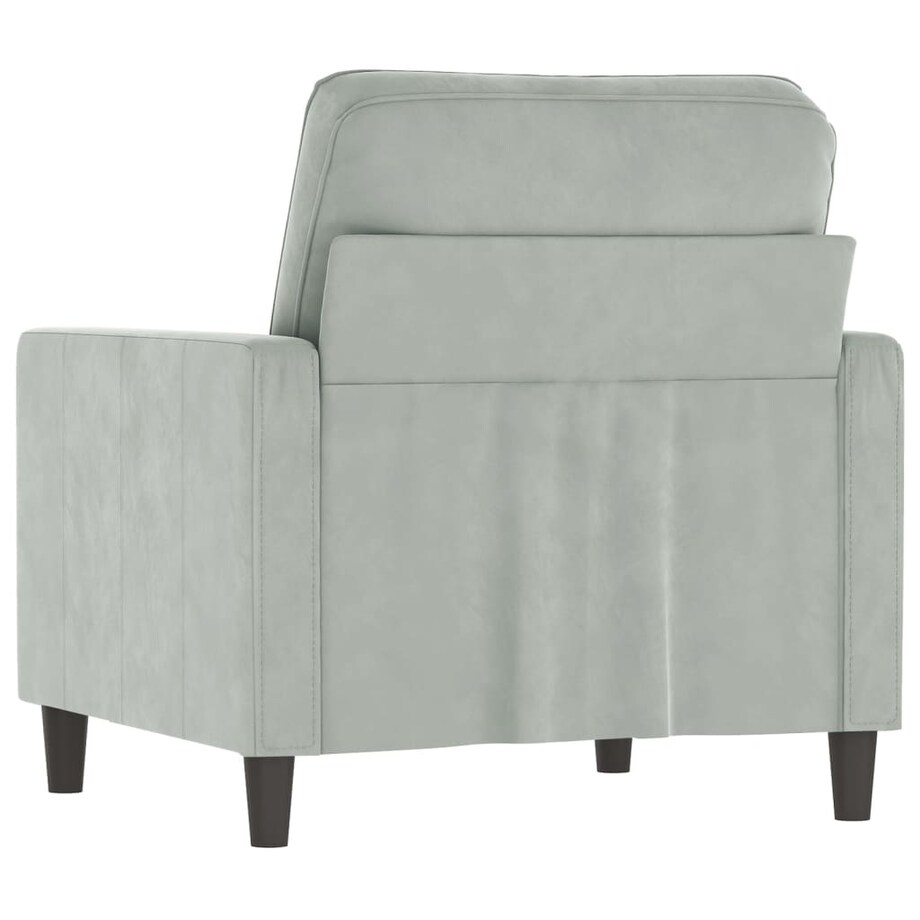 vidaXL Fotel, jasnoszary, 60 cm, obity aksamitem