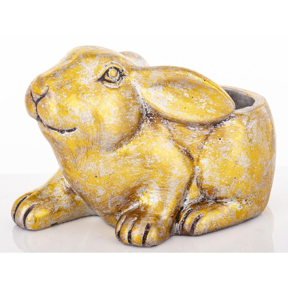 Osłonka cementowa 15x13x22 cm KRÓLIK złoty