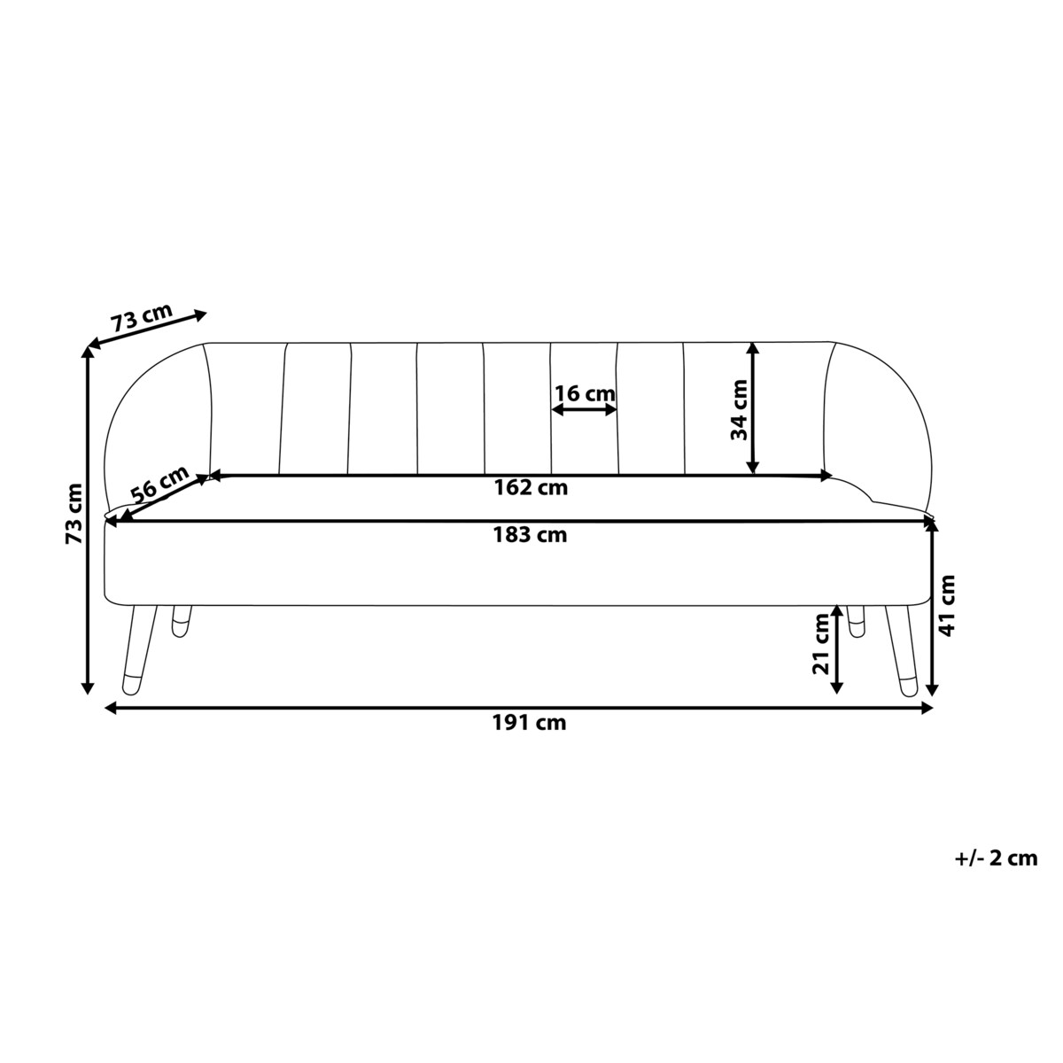 Sofa dla 3 osób ALSVAG Welur Granatowy