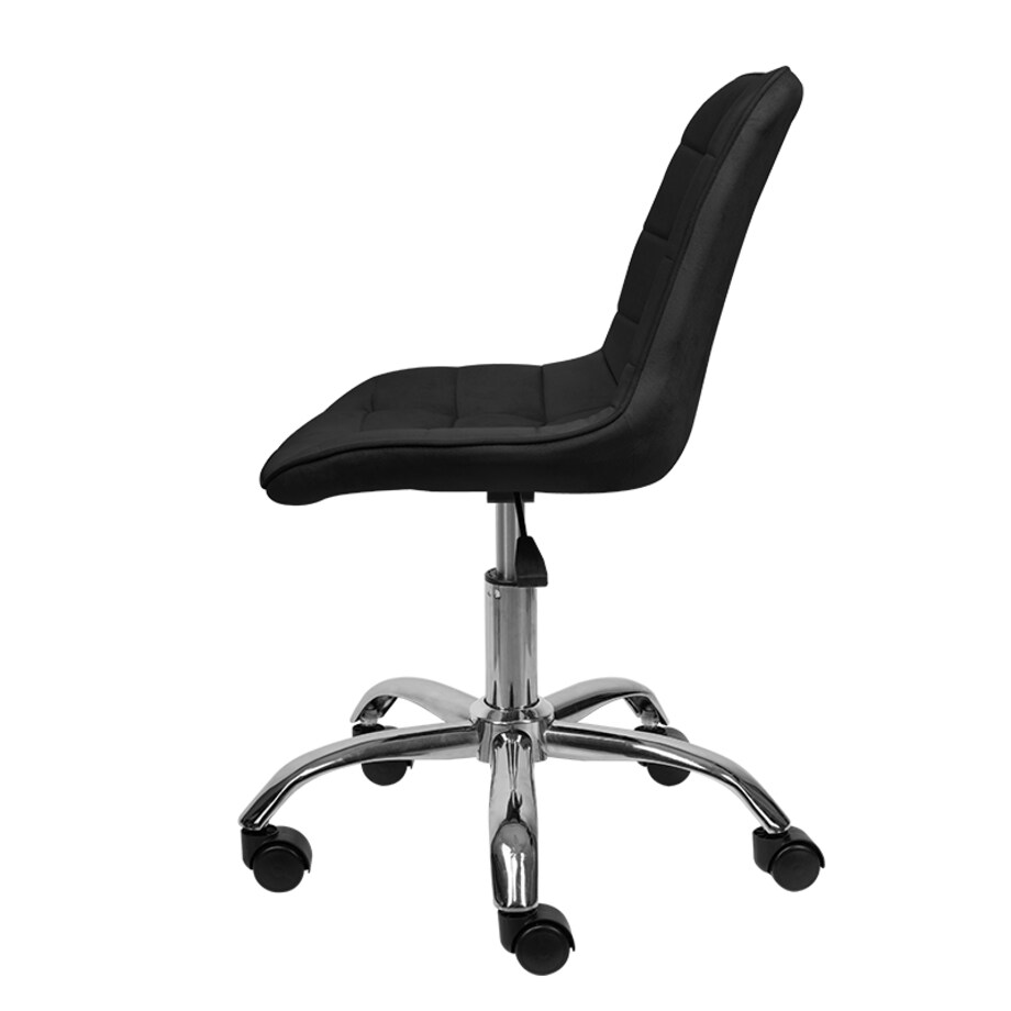 Fotel biurowy krzesło obrotowe regulowane welurowe czarne