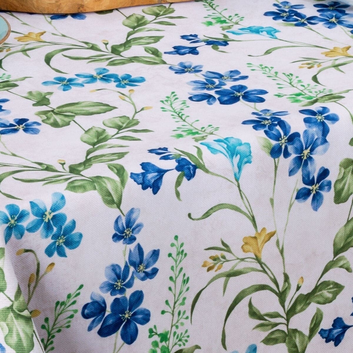 Obrus plamoodporny Minos Minos Niebieskie Kwiaty - 130x200 cm - wielokolorowy