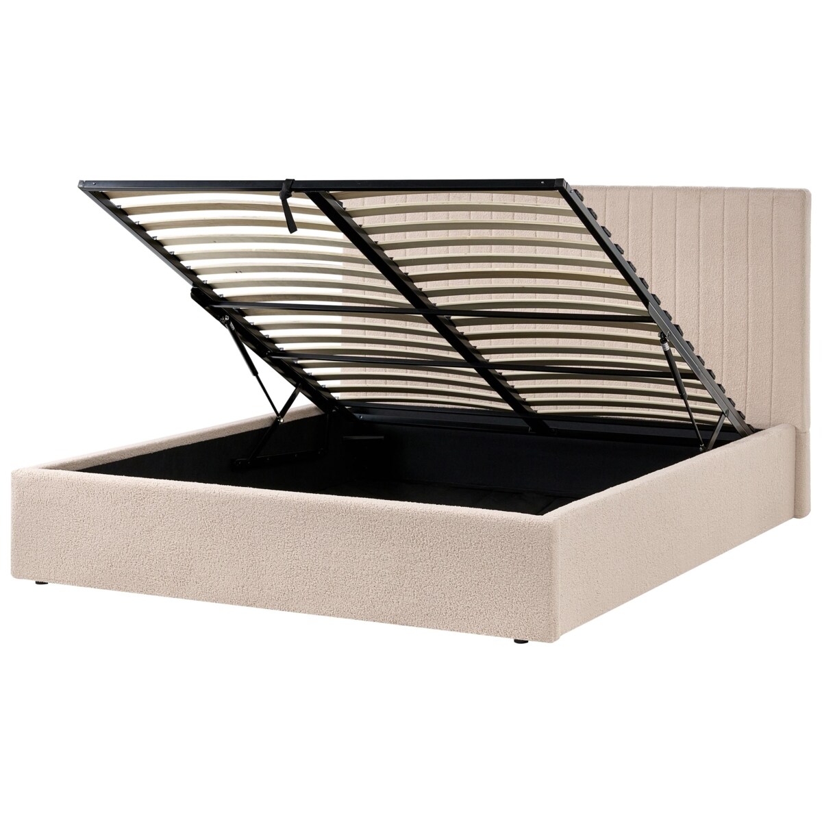 Łóżko z pojemnikiem Boucle VION 160 x 200 cm Beżowy
