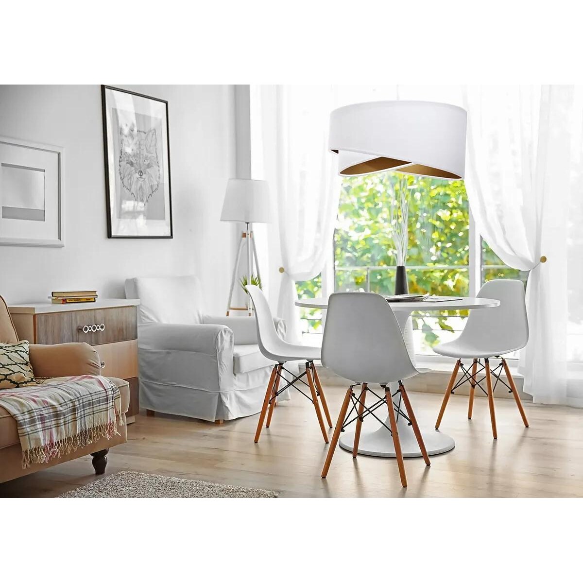 Lampa wisząca GEMSTONE biała/złota