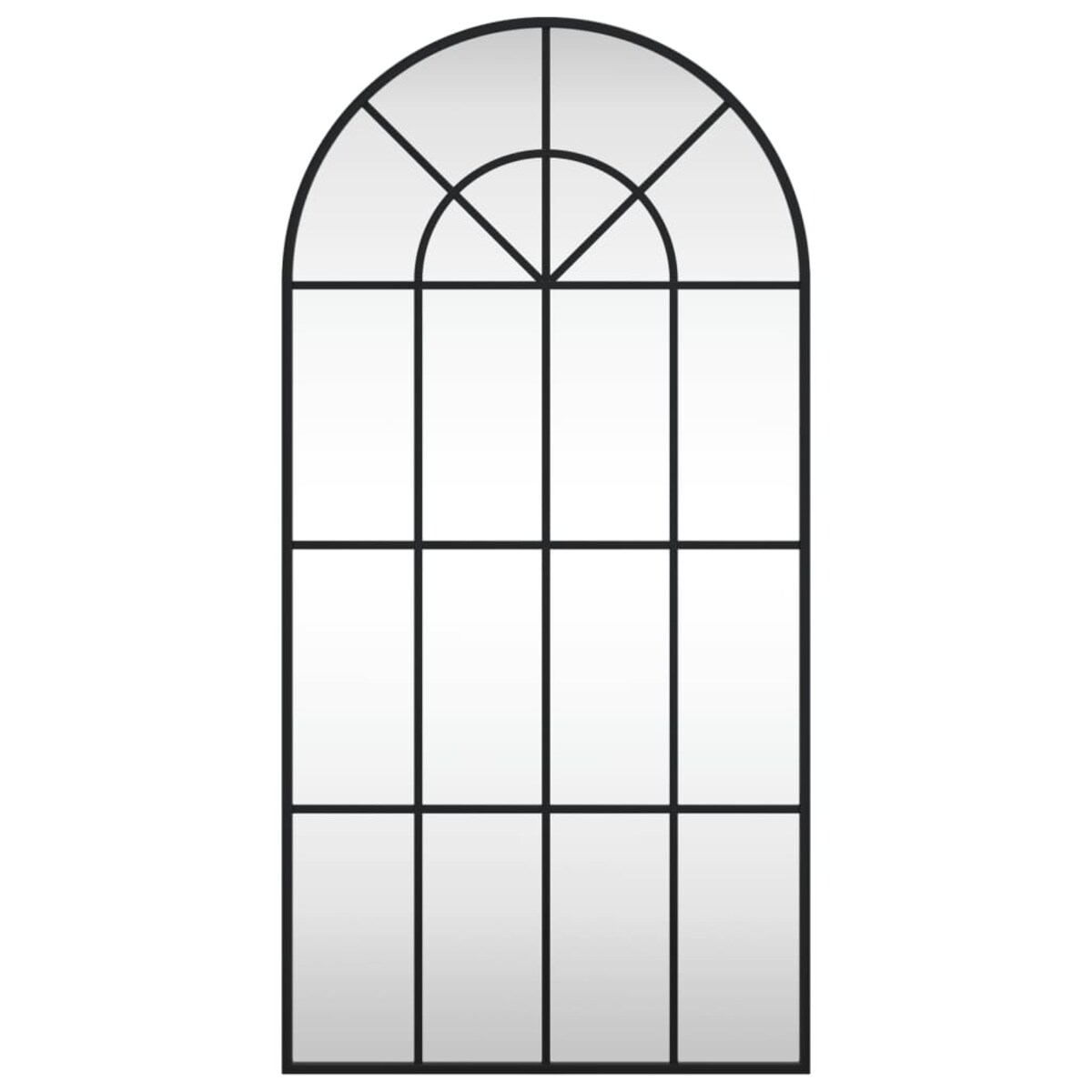 vidaXL Lustro ścienne, czarne, 50x100 cm, zakończone łukiem, żelazo