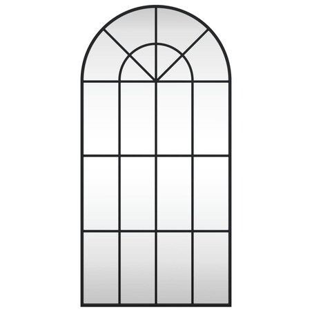 vidaXL Lustro ścienne, czarne, 50x100 cm, zakończone łukiem, żelazo