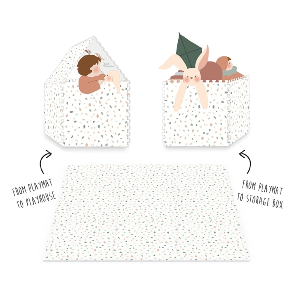 Play&Go Dwustronna Mata Piankowa EEVAA 3w1 Alphabet 180x180cm