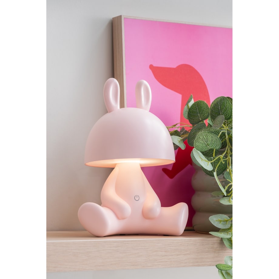 Lampka nocna LED 27x17x22 cm CONIGLIETTO różowa