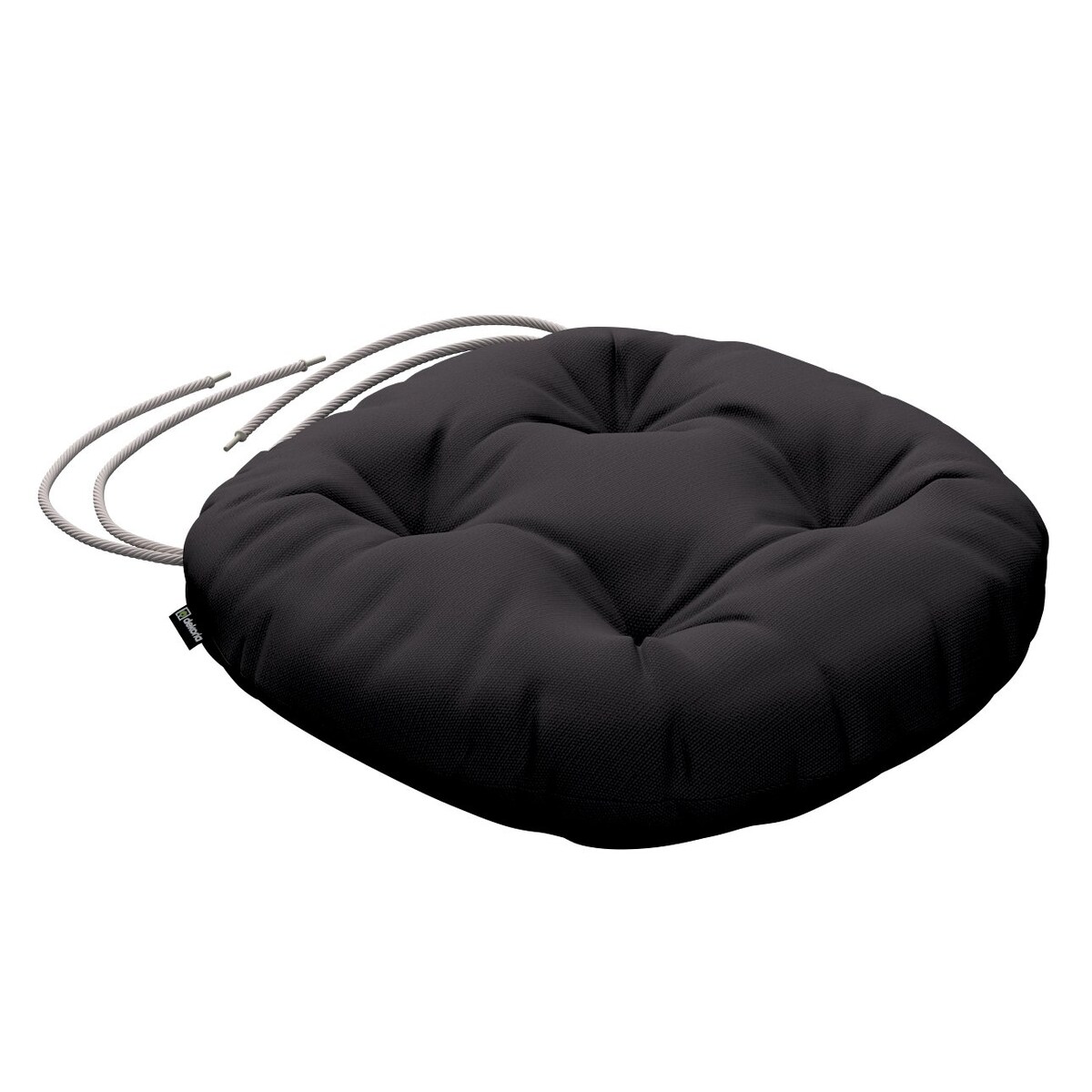 Poduszka na krzesło Adam, Black (czarny), fi 37 x 8 cm, Cotton Panama