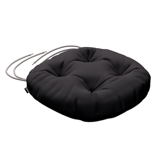 Poduszka na krzesło Adam, Black (czarny), fi 37 x 8 cm, Cotton Panama