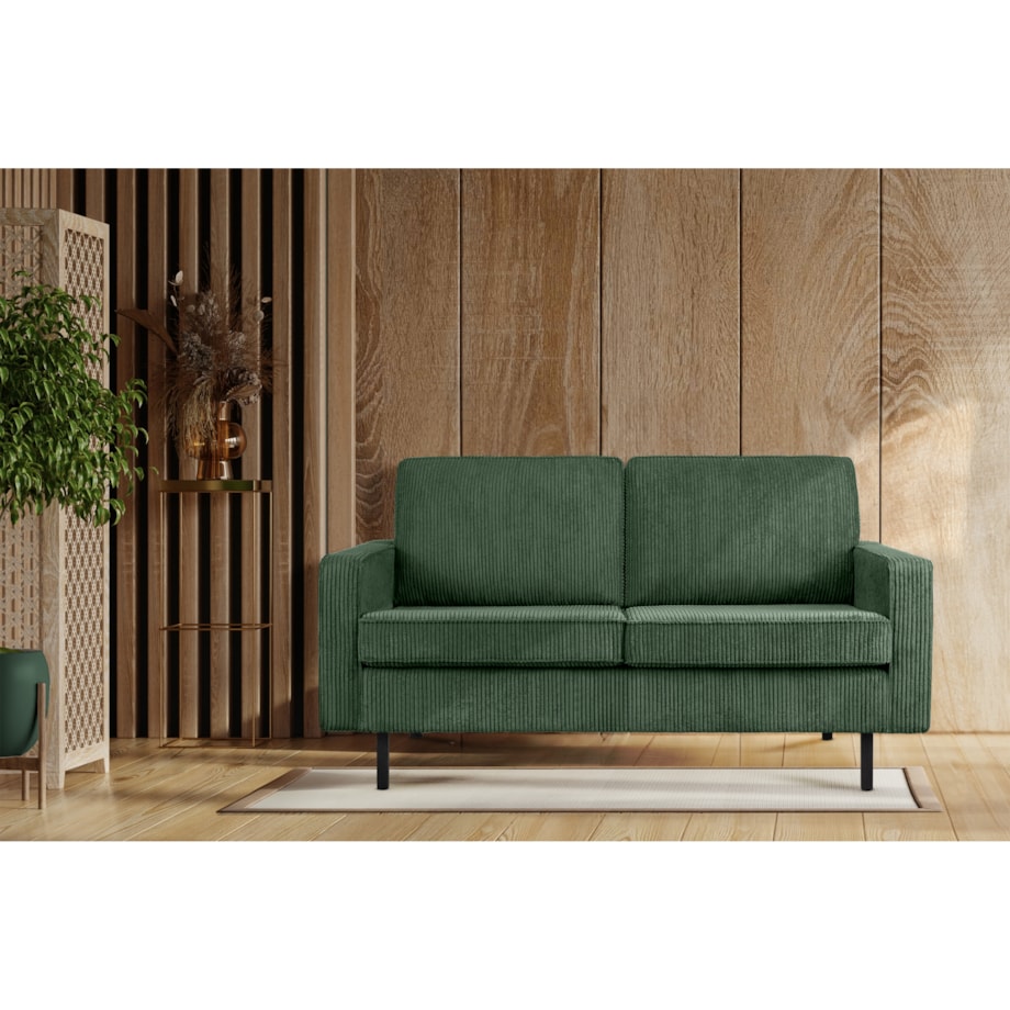 KONSIMO INVIA Sofa w stylu loft sztruks 2 osobowa w kolorze zielonym
