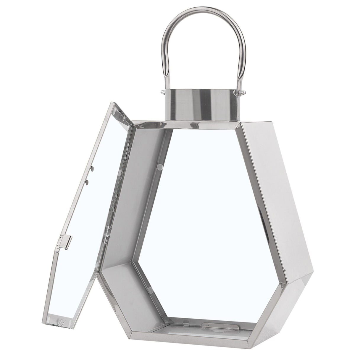 Lampion stalowy 35 cm srebrny CORSICA