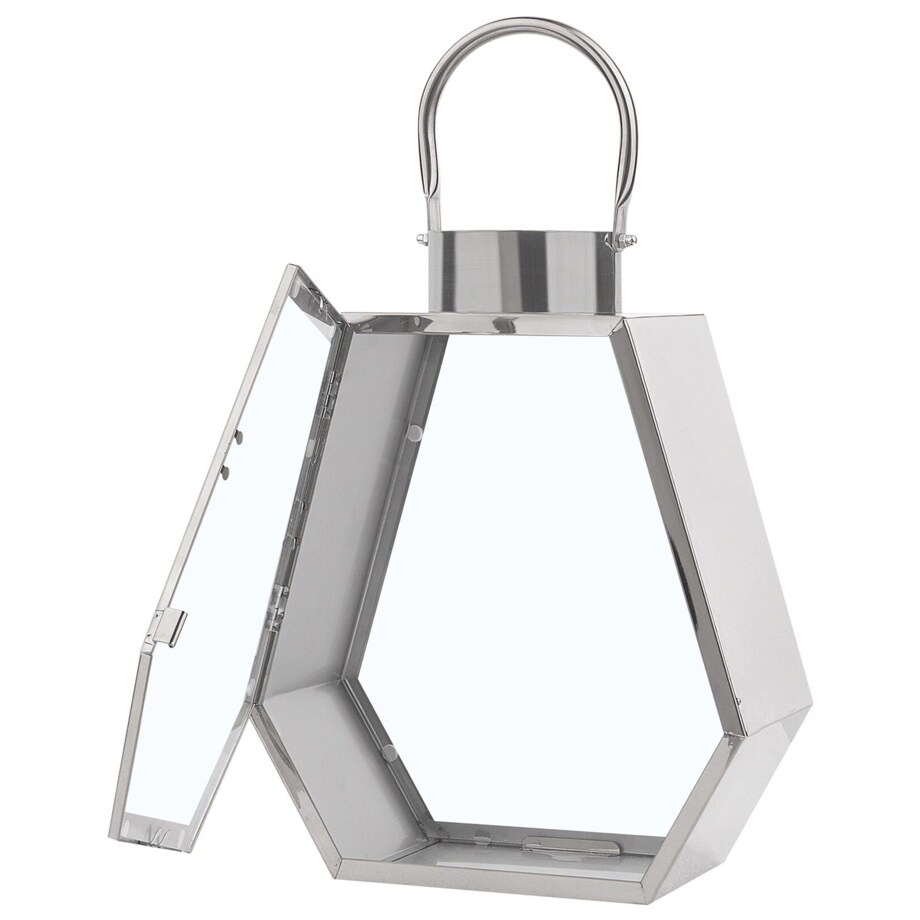 Lampion stalowy 35 cm srebrny CORSICA
