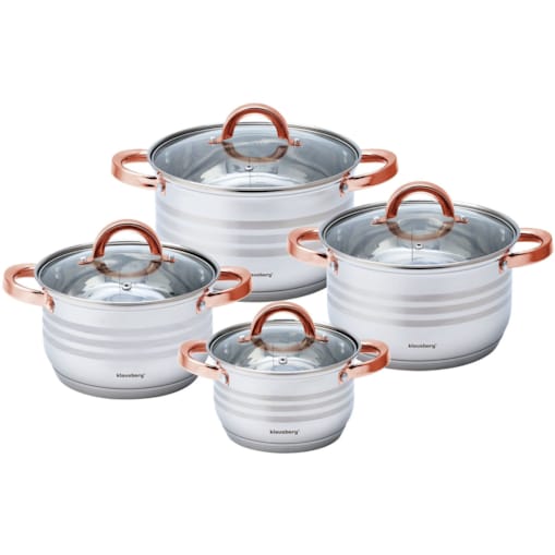 Zestaw garnków stalowych 8 ele. 2.1/2.9/3.9/6.6L KLAUSBERG