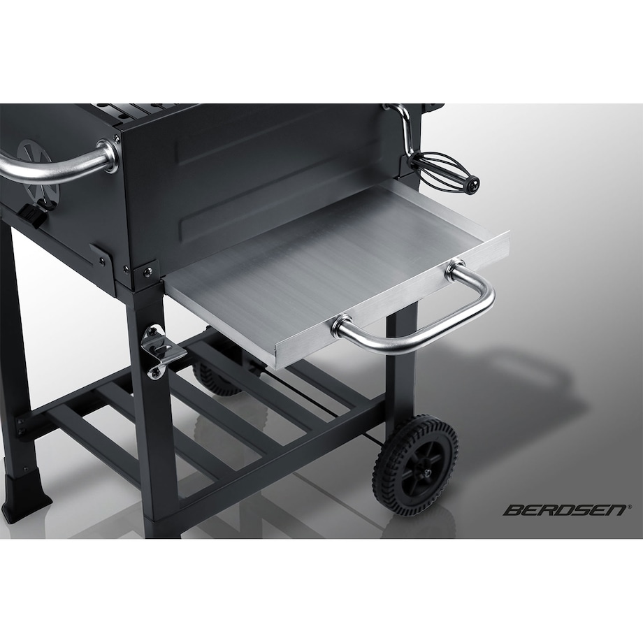 Grill węglowy ogrodowy Berdsen BD-894 komin stalowy ruszt 57x43 cm + termometr duży