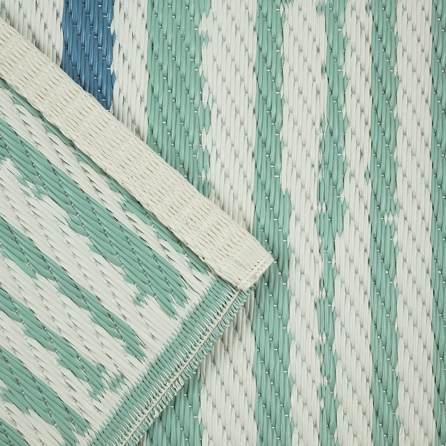 Dywan zewnętrzny tkany na płasko 160x220 cm e-floor pasy niebieski