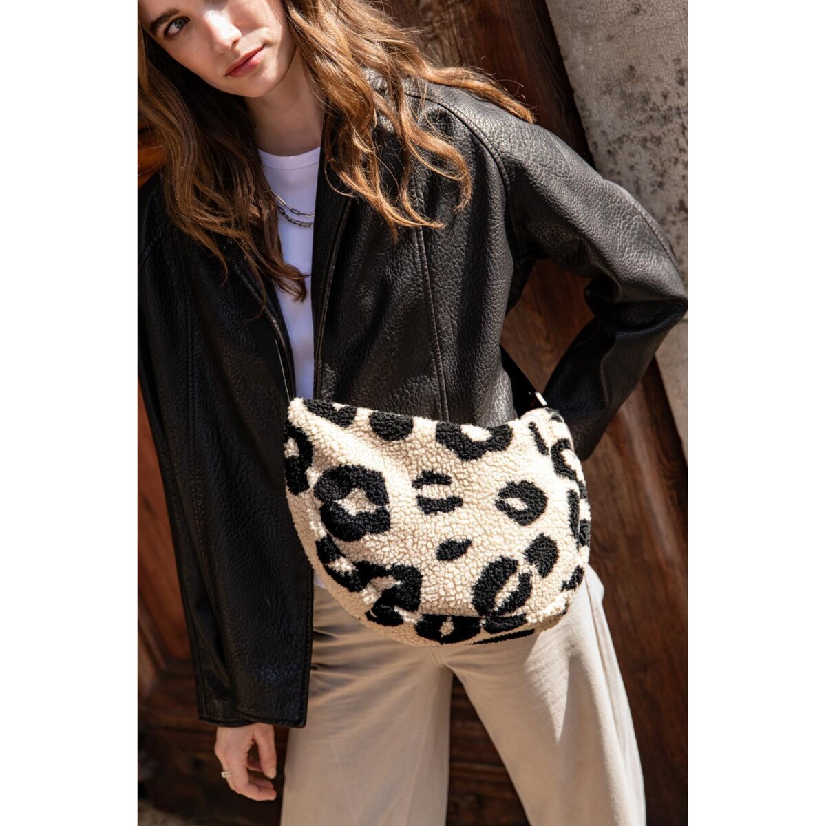 Torba MOONBAG S, teddy leo cream