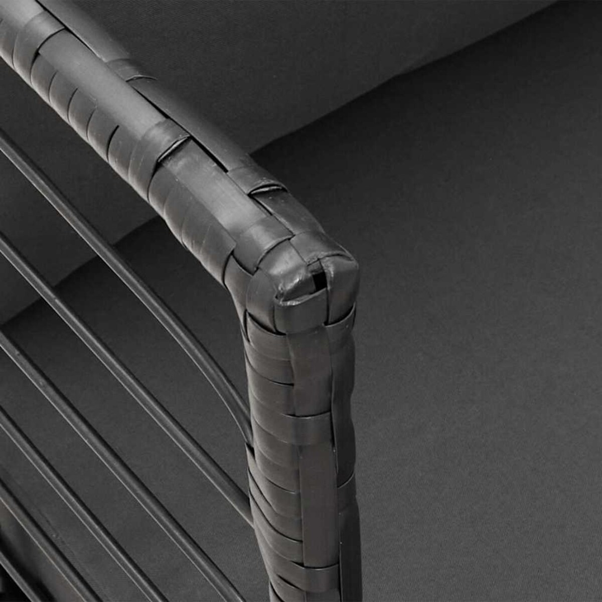 vidaXL Krzesła ogrodowe z poduszkami, 2 szt., czarne, polirattan