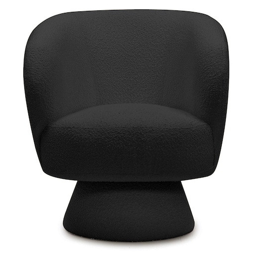 Fotel obrotowy czarny bouclé Nalf