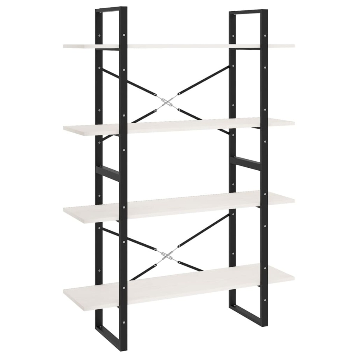 vidaXL Regał na książki, 4 półki, biały, 100x30x140 cm, drewno sosnowe