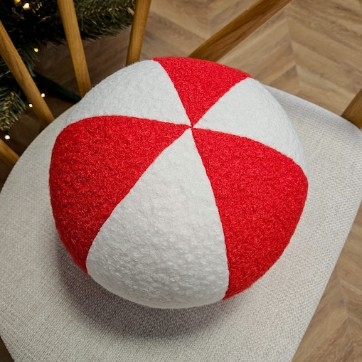 Poduszka SOFT LOOP | biało - czerwona kula