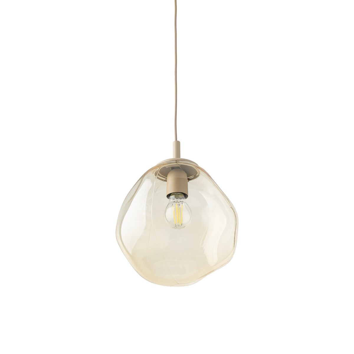 Lampa wisząca TK Lighting LAVA M SABIA 11327 beżowo-koniakowa E27 regulowana wysokość 175 cm