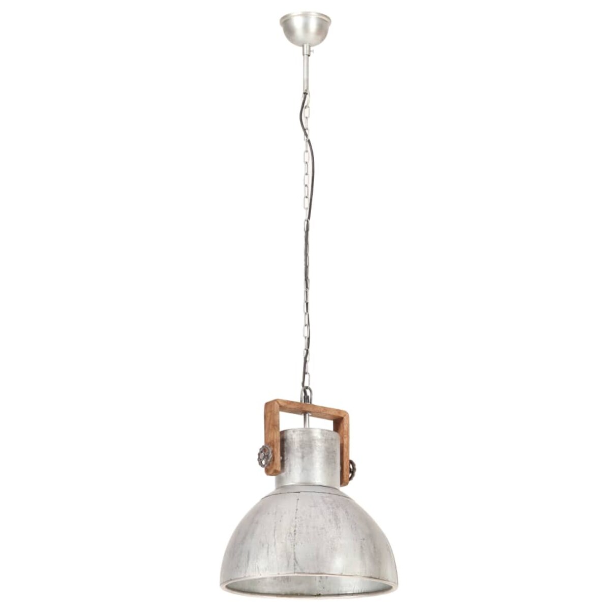 vidaXL Industrialna lampa wisząca, 25 W, srebrna, okrągła, 40 cm, E27