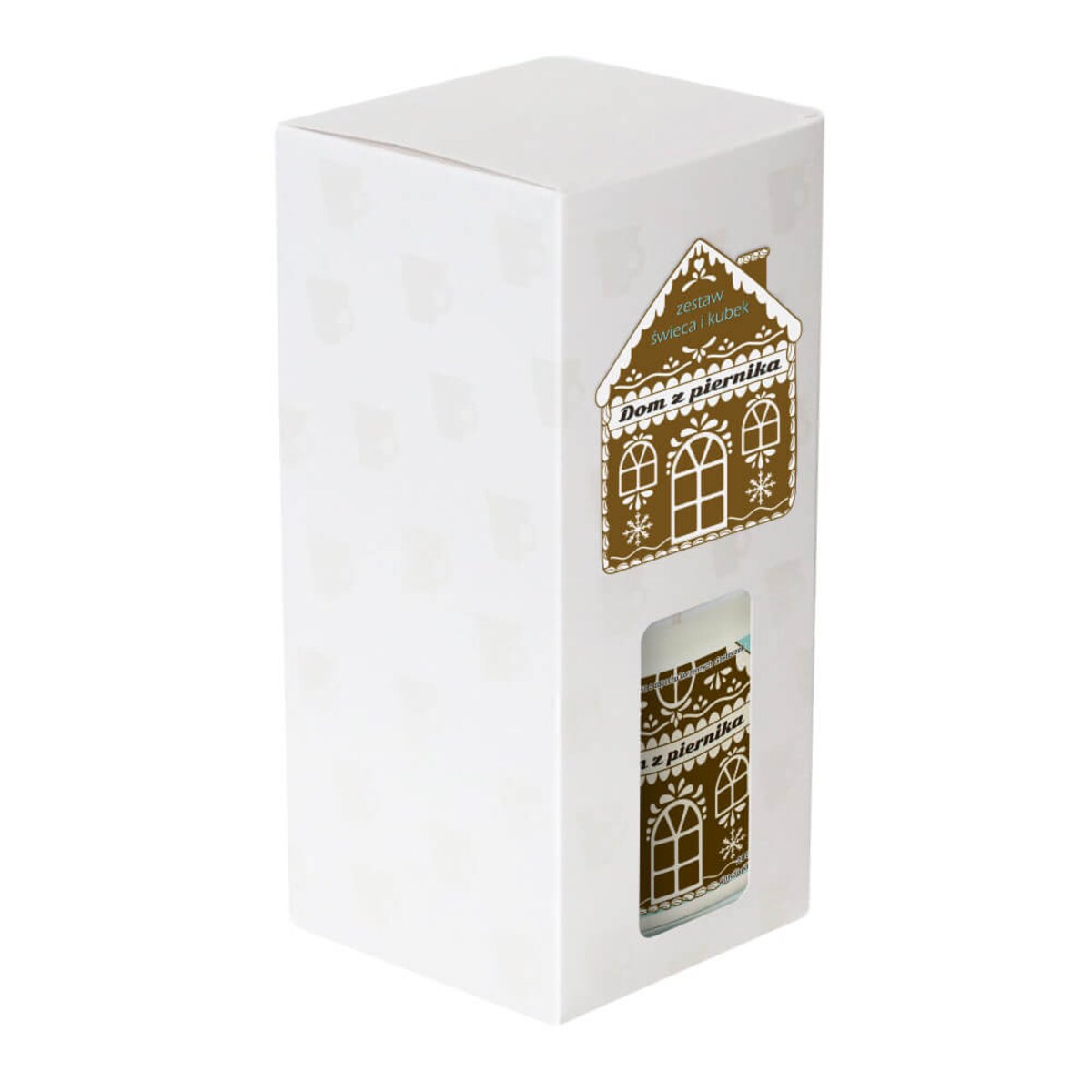 ŚWIĄTECZNY ZESTAW PREZENTOWY KUBEK DOM Z PIERNIKA ŚWIECA SOJOWA PREZENT UPOMINEK POD CHOINKĘ NA ŚWIĘTA GWIAZDKĘ MIKOŁAJA BOŻE NARODZENIE DLA KOBIETY FACETA MĘŻCZYZNY
