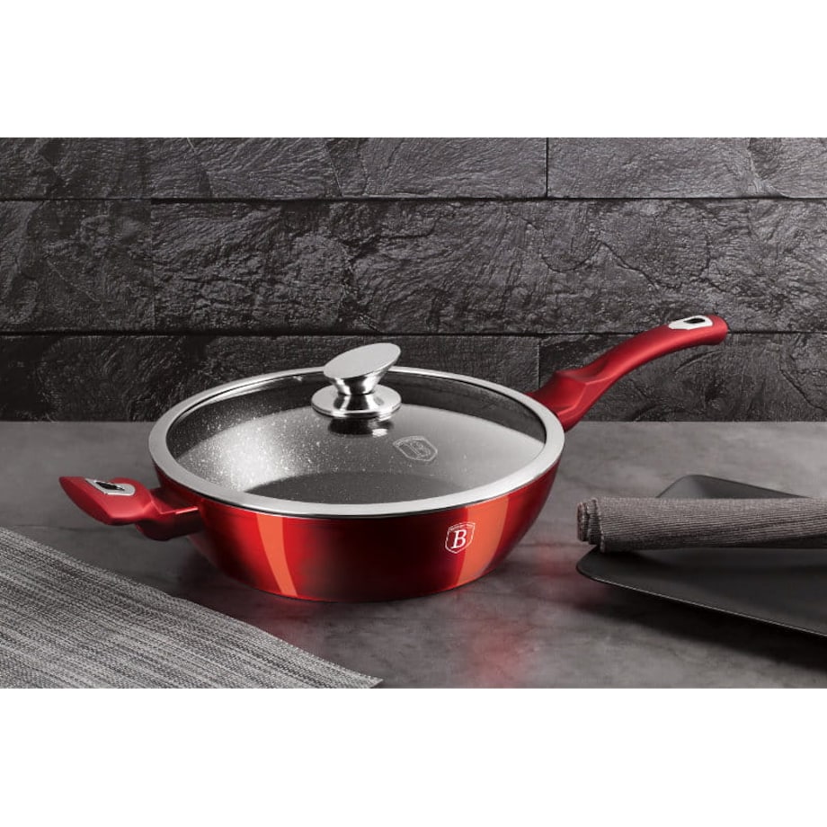Patelnia głęboka z pokrywką 28cm Berlinger Haus BH-1260 Czerwona