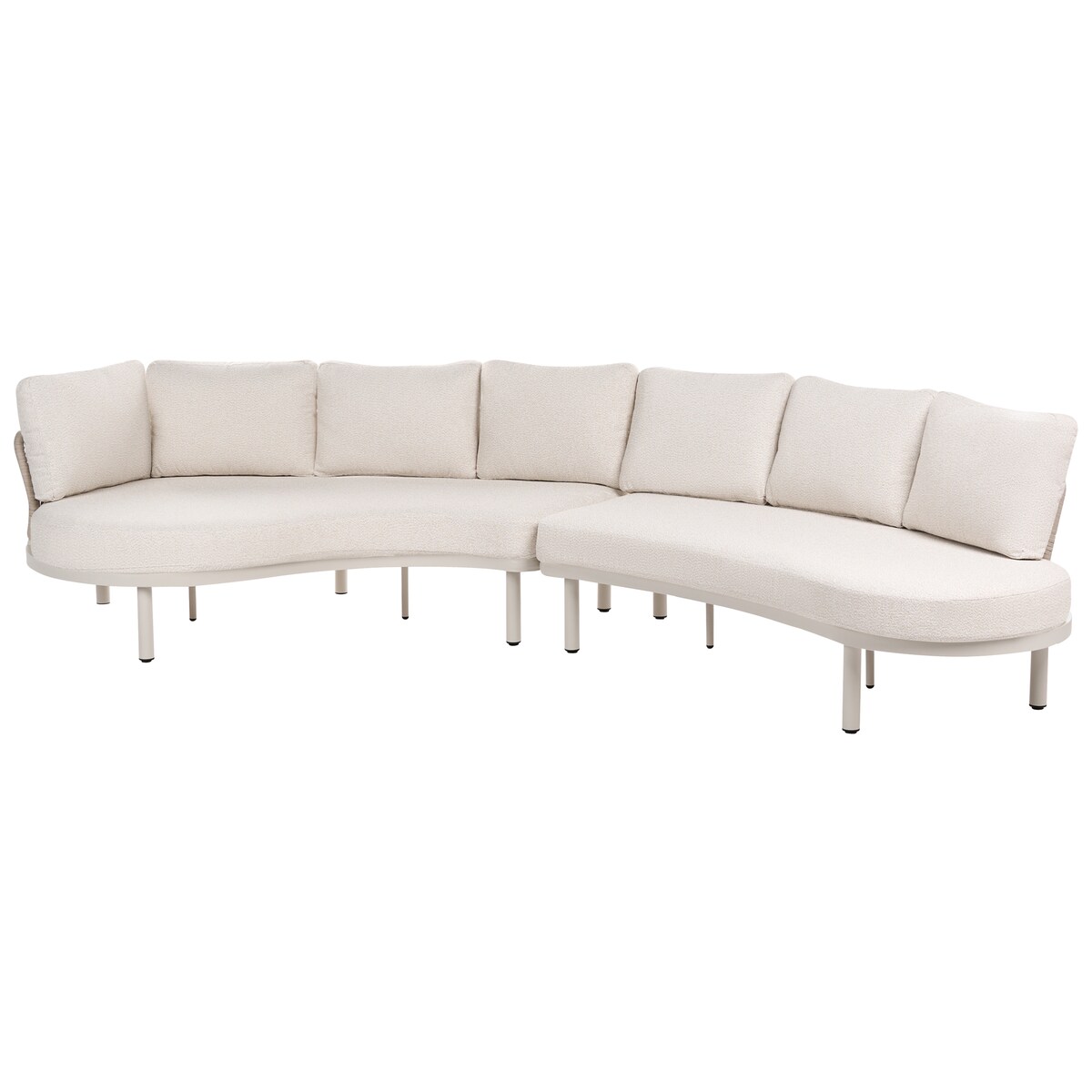 Sofa ogrodowa dla 6 osób ORIOLO ze stolikami Metal Jasnobeżowy