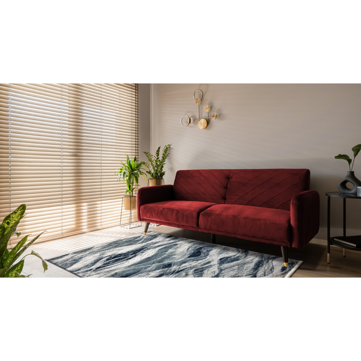 Dywan DISTIN 0849A granatowy / niebieski / 80x150 cm
